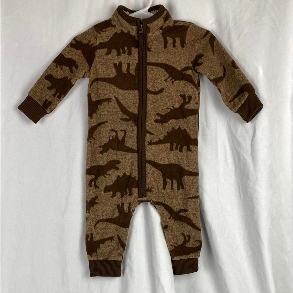 Carters 6M Brown Dinosaur Print One Piece